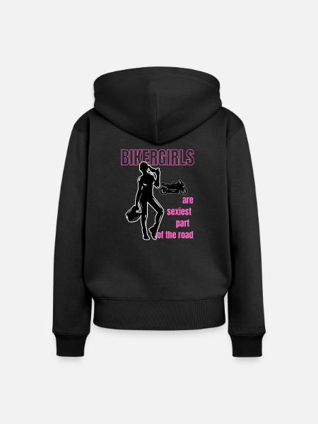 Bikergirls are sexy - Frauen Premium Bio Zip Hoodie - Schwarz