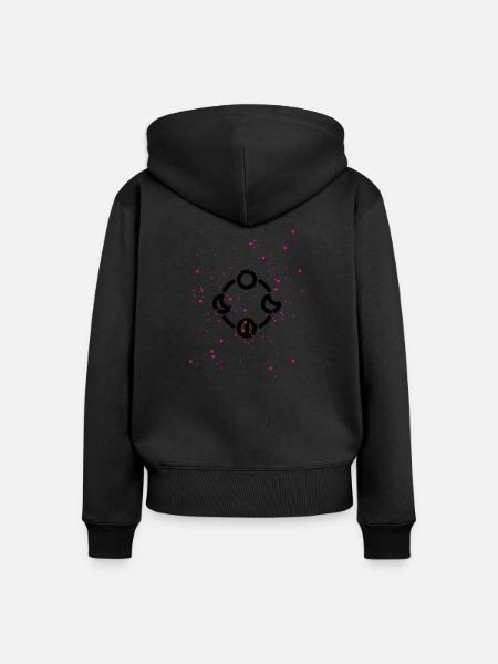 Mondphasen - Frauen Premium Bio Zip Hoodie - Schwarz