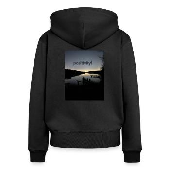 Positivity Lake View - Women's Premium Organic Zip Hoodie - black - Back - Julia (174cm)