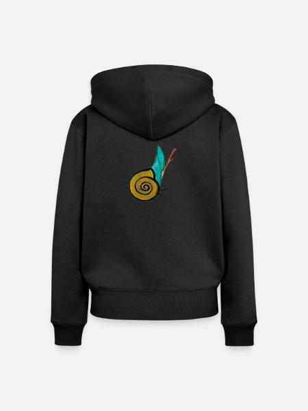 golden snail - Frauen Premium Bio Zip Hoodie - Schwarz