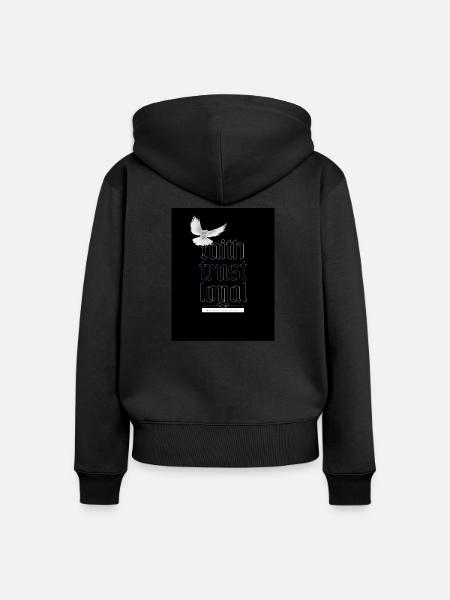 Faith trust loyal 3 - Frauen Premium Bio Zip Hoodie - Schwarz