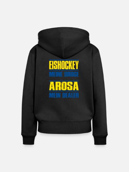 Arosa - Frauen Premium Bio Zip Hoodie - Schwarz