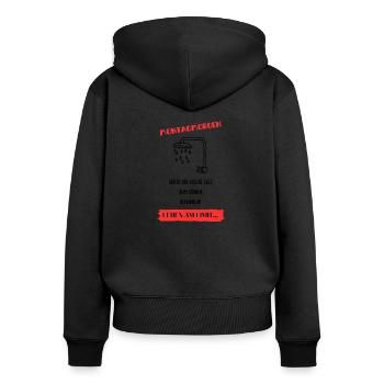 Montag Morgen - Frauen Premium Bio Zip Hoodie - Schwarz - Hinten - Julia (174cm)