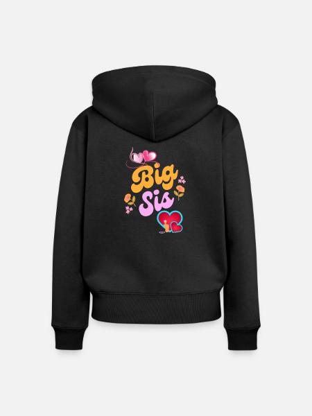 Big Sis - Frauen Premium Bio Zip Hoodie - Schwarz