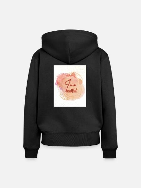 I´m so beautiful - Frauen Premium Bio Zip Hoodie - Schwarz