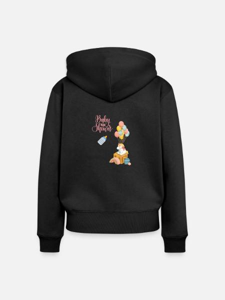Babyshower 2 - rosa - Frauen Premium Bio Zip Hoodie - Schwarz