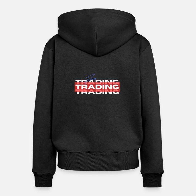 Trading de contrats à terme sur bourse - Sweat à capuche zippé Premium bio Femme - noir