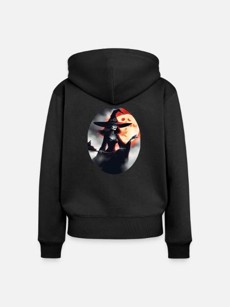Halloween - Frauen Premium Bio Zip Hoodie - Schwarz