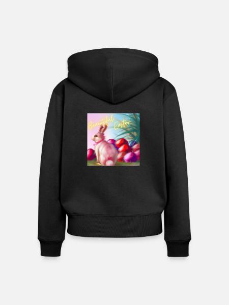 Bezaubernde Ostern - Frauen Premium Bio Zip Hoodie - Schwarz