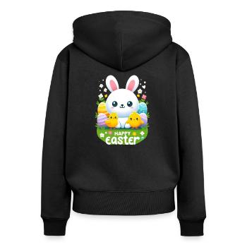 Happy Easter bunny - Women's Premium Organic Zip Hoodie - black - Back - Julia (174cm)