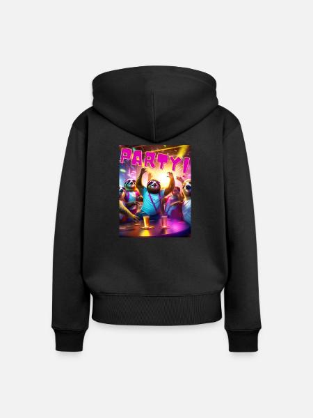 Party - Frauen Premium Bio Zip Hoodie - Schwarz