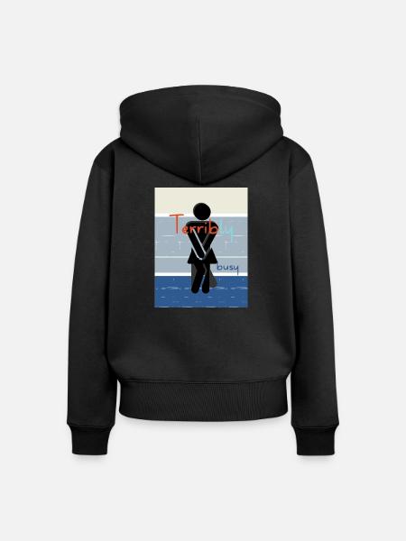 Monströs schrecklich beschäftigt. - Frauen Premium Bio Zip Hoodie - Schwarz