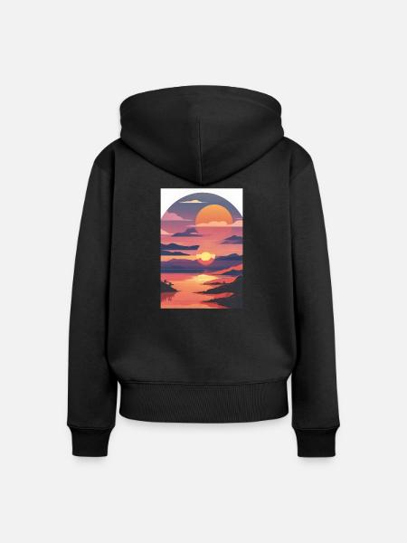 Sommerurlaub am Meer - Frauen Premium Bio Zip Hoodie - Schwarz