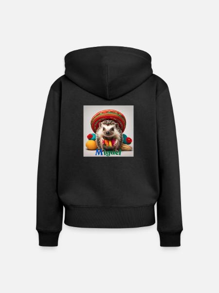 Miguel - Frauen Premium Bio Zip Hoodie - Schwarz