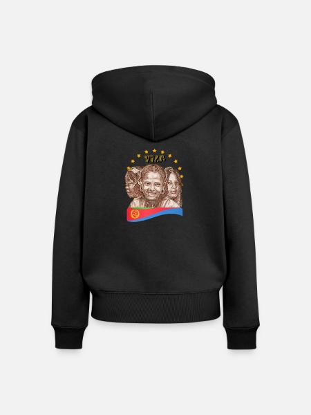 ሃገረይኤርትራ - Frauen Premium Bio Zip Hoodie - Schwarz