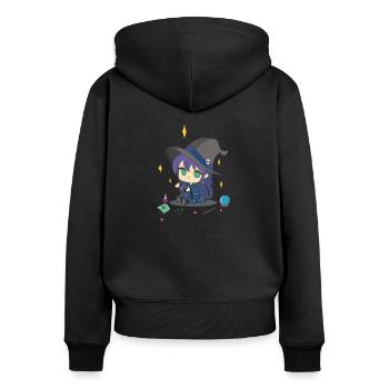 Cute Witch with Hat and Potions - Women's Premium Organic Zip Hoodie - black - Back - Julia (174cm)
