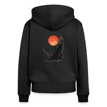 Perfect gift for endurance athletes - Women's Premium Organic Zip Hoodie - black - Back - Julia (174cm)