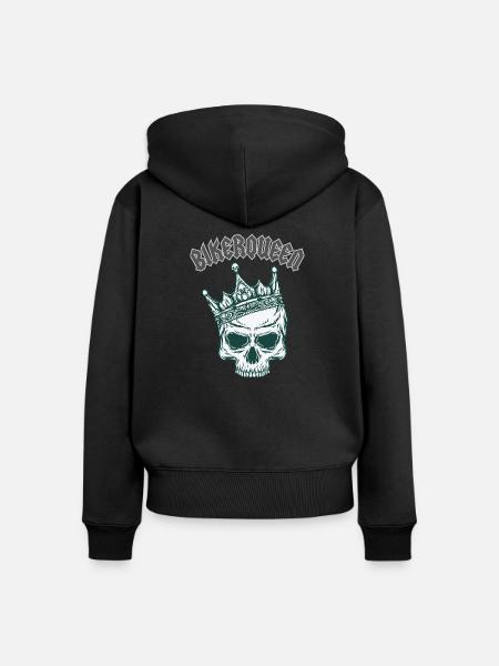 BIKERQUEEN - Frauen Premium Bio Zip Hoodie - Schwarz