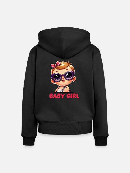 baby girl - Frauen Premium Bio Zip Hoodie - Schwarz