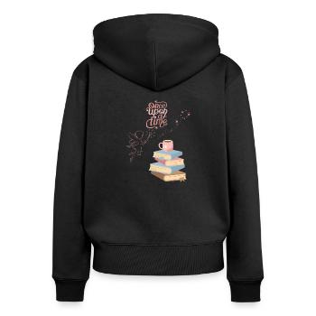 once upon a time - Women's Premium Organic Zip Hoodie - black - Back - Julia (174cm)