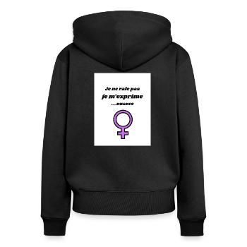I don't complain, I express myself nuanced - Women's Premium Organic Zip Hoodie - black - Back - Julia (174cm)