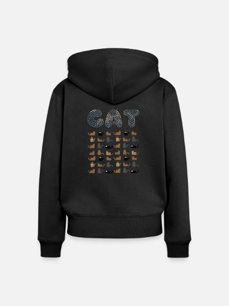 CAT-Mosaik-Briefe - Frauen Premium Bio Zip Hoodie - Schwarz