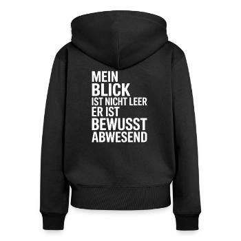 Honnêtement, c’est gentil et drôle messieurs ici - Sweat à capuche zippé Premium bio Femme - noir - Dos - Julia (174cm)