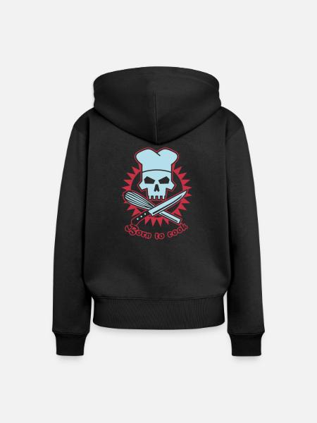 born_to_cook - Frauen Premium Bio Zip Hoodie - Schwarz