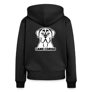 Cane Corso - Sweat à capuche zippé Premium bio Femme - noir - Dos - Julia (174cm)