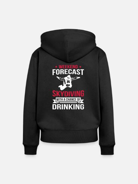 Weekend Forecast Skydiving - Frauen Premium Bio Zip Hoodie - Schwarz