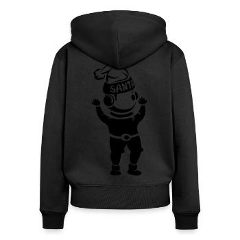 Astronaute Père Noël Symbole Logo icône Graphique - Sweat à capuche zippé Premium bio Femme - noir - Dos - Julia (174cm)