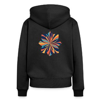 Tourbillons de fleurs - Sweat à capuche zippé Premium bio Femme - noir - Dos - Julia (174cm)
