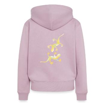 Golden gecko - Women's Premium Organic Zip Hoodie - dusky pink - Back - Julia (174cm)
