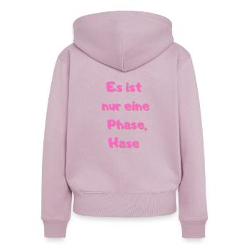 Es ist nur eine Phase Hase 1 - Frauen Premium Bio Zip Hoodie - Altrosa - Hinten - Julia (174cm)