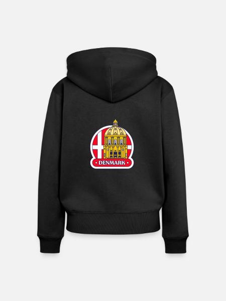 Dänemark - Frauen Premium Bio Zip Hoodie - Schwarz