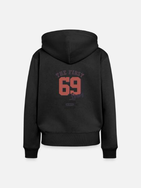 69. Geburtstag - Frauen Premium Bio Zip Hoodie - Schwarz