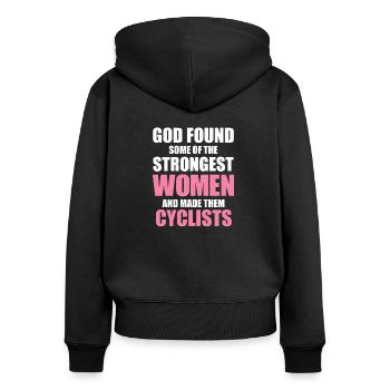 Radfahrer, Fahrrad, Radfahrer, Frau, Muttertag - Frauen Premium Bio Zip Hoodie - Schwarz - Hinten - Julia (174cm)