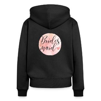 bridesmaaid - Frauen Premium Bio Zip Hoodie - Schwarz - Hinten - Julia (174cm)