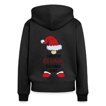 Ma chemise de pyjama de Noël - Sweat à capuche zippé Premium bio Femme - noir - Dos - Julia (174cm)