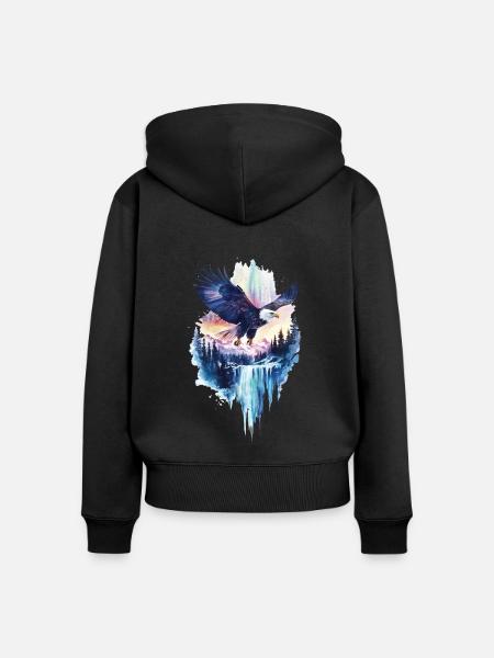 Adler - Frauen Premium Bio Zip Hoodie - Schwarz