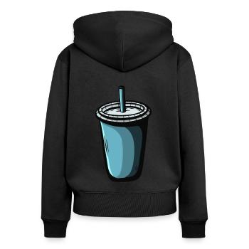To Go Shake coffee Getränk - Frauen Premium Bio Zip Hoodie - Schwarz - Hinten - Julia (174cm)