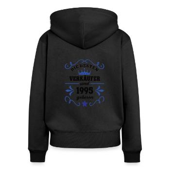 1995 Verkäufer Geburtstag Kollege Arbeitskollege - Frauen Premium Bio Zip Hoodie - Schwarz - Hinten - Julia (174cm)