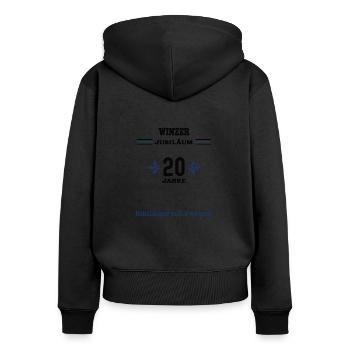 Winzer 20 Jahre Jubiläum zwanzig jähriges Jubi - Frauen Premium Bio Zip Hoodie - Schwarz - Hinten - Julia (174cm)