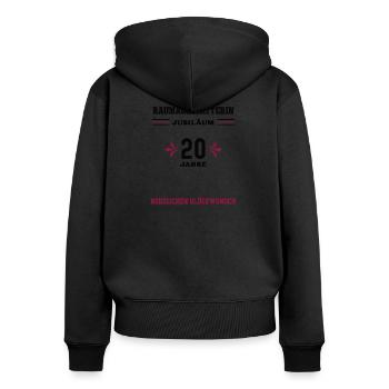 Raumausstatterin 20 Jahre Jubiläum 20. Jubilaeum - Frauen Premium Bio Zip Hoodie - Schwarz - Hinten - Julia (174cm)