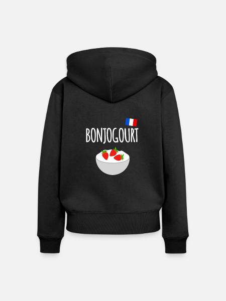 Bonjogourt - Frauen Premium Bio Zip Hoodie - Schwarz