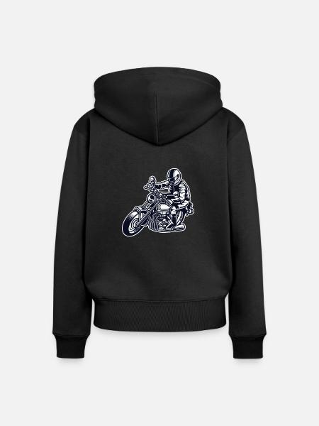 Motorradfahrer - Frauen Premium Bio Zip Hoodie - Schwarz