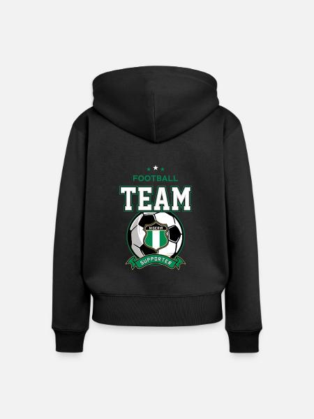 Nigeria - Frauen Premium Bio Zip Hoodie - Schwarz