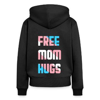 Maman Libre Câlin Fierté Trans Trans Transgenre - Sweat à capuche zippé Premium bio Femme - noir - Dos - Julia (174cm)