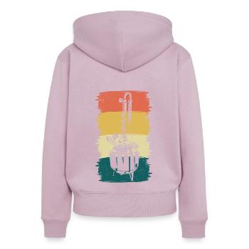 Retro Schapsbrennerei Schnaps Schwarzbrenner - Frauen Premium Bio Zip Hoodie - Altrosa - Hinten - Julia (174cm)