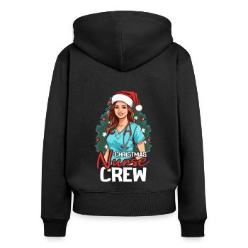 Frohe Weihnachten Krankenschwester - Frauen Premium Bio Zip Hoodie - Schwarz - Hinten - Julia (174cm)